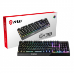 MSI VIGOR GK30 RGB MEMchanical Gaming Keyboard ' DE Layout, MECH. Membrane switches, 6-Zone RGB Lighting, RGB Mystic Light, water repellent keyboard design'