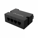 Lanberg Switch PoE Extender 1xIn 3xOut Fast Ethernet Din Rail at 30W metal clips | DIN-FE4-AT-30W