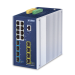 PLANET IP30 DIN-rail Industrial L3 Managed Gigabit Ethernet (10/100/1000) Aluminium, Blue