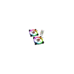 Raijintek IRIS 14 Rainbow RGB LED fans, 2-Part Set incl. Controller - 140mm
