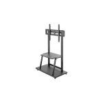 Manhattan TV - Monitor Mount, Trolley Stand, 1 screen, Screen Sizes: 37-100", Black, VESA 200x200 to 800x600mm, Max 150kg, Shelf and Base for Laptop or AV device, Height-adjustable to four levels: 862, 916, 970 and 1024mm, LFD, Lifetime Warranty