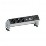 Bachmann 3x Schuko 2x CAT6 1x HDMI, 1x USB3.0 power extension 1.5 m 3 AC outlet(s) Black, Stainless steel