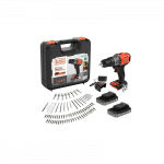 BLACK & DECKER 18V Impact Drill (with 2 x 18V 2.0Ah batteries with charge status indicator, 1A charger and 80 accessories) | BCD383D2XKA-QW | 2.0 Ah