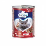 PREVITAL Cat Food with beef and liver in sauce - wet cat food - 415 g