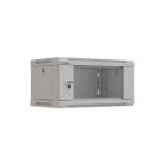 Wall-mount 19" 4U 540X350 glass door grey rack cab