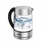 TEFAL | Kettle | KI772D | Electric | 2400 W | 1.7 L | Glass | 360&deg; rotational base | Stainless Steel/Black