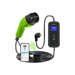 QOLTEC 52476 Mobile EV charger with adjustable 2in1 Type2 3.5kW 230V Wifi LCD Portable Wallbox 5m