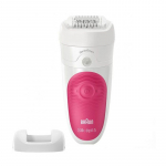 Braun | Epilator | Silk-&eacute;pil 5 SE5500 | Operating time (max) 30 min | Bulb lifetime (flashes) Not applicable | Number of power levels 1 | Wet - Dry | White/Pink