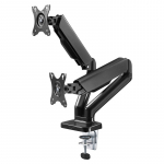 Goobay Desk Mount | Double Monitor Mount with Gas Spring | Swivel, Tilt, Rotation | 17-32 " | Maximum weight (capacity) 9 kg | Black