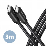 CABLE USB-C TO USB-C 3M 60W/BLACK BUCM3-CM30AB AXAGON