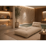WOBA beige pouffe-mattress