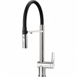 Kitchen faucet with filter and flexible spout