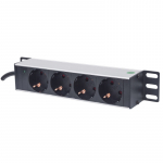 Intellinet 10" 1U Rackmount 4-Output Power Distribution Unit (PDU) EU CEE 7/3 Outlets, With Power Indicator, No Surge Protection, Built-in 1.8m Power Cord with EU CEE 7/4 Plug