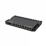 MikroTik Wired Ethernet Router RB5009UG+S+IN, Quad core 1.4 GHz CPU, 1xSFP+, 7xGigabit LAN, 1x2.5G LAN, 1xUSB, Can be powered in 3 different ways, CPU temperature monitor, Mounts FOUR of these Routers in a Single 1U Rackmount Space, RouterOS L5 | Wir ...