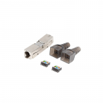 Lanberg | 2X RJ45 CAT6A FTP Plug 8P8C Tool-less Adapter | PL2SA-6000TL | Silver/Transparent