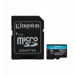 Kingston | Canvas Go! Plus | 512 GB | microSD | Flash memory class Class 10, UHS-I, U3, V30, A2