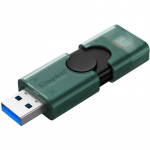 Kingston USB Flash Drive | DataTraveler Duo | 256 GB | USB Type-A and USB Type-C | Black/Green