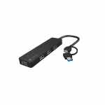NATEC HUB USB-C 3.0 MAYFLY 4-PORTS + USB-A ADAPTER