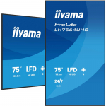 iiyama LH7564UHS-B1AG Signage Display Digital signage flat panel 190.5 cm (75") Wi-Fi 500 cd/m&sup2; 4K Ultra HD Black Android 24/7