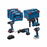 BOSCH. 18V COMBO KIT (GSR 18V-90C +GDX 18V-210C +GBH 18V-24C +GSA 18V-28) 1xPC4.0Ah 2xPC5.5Ah ...