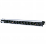 Intellinet Vertical Rackmount 12-Output Power Distribution Unit (PDU), EU CEE 7/3 Outlets, With Single Air Switch, No Surge Protection, Built-in 1.6m Power Cord with EU CEE 7/4 Plug