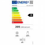Whirlpool Refrigerator | WHK 25404 XP5E | Energy efficiency class D | Free standing | Combi | Height 203.5 cm | No Frost system | Fridge net capacity 249 L | Freezer net capacity 106 L | 35 dB | Silver