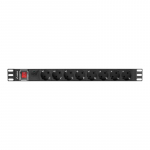 Lanberg Power Distribution unit (PDU) 19" 1U 16A 2m 8X Schuko oulets | PDU-08F-0200-BK