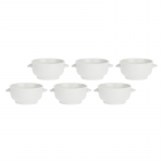 Set of 6 Terrine Soup Bowls - White, 12.5 cm