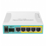 Mikrotik Wired Ethernet Router RB960PGS, hEX PoE, CPU 800MHz, 128MB RAM, 16MB, 1xSFP, 5xGigabit LAN, 1xUSB, Power Output On ports 2-5, Ourput: 1A max per port; 2A max total, RouterOS L4 | hEX PoE Router | RB960PGS | No Wi-Fi | 10/100/1000 Mbit/s | Et ...