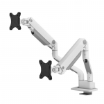 NEOMOUNTS SELECT DESK MOUNT, DOUBLE DISPLAY (TOPFIX CLAMP &GROMMET) WHITE