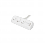 Digitus 3-way office socket strip with 2x USB-A and 1x USB-C connections, white