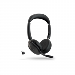 JABRA Evolve2 65 Flex MS Stereo Headset on-ear Bluetooth wireless active noise cancelling USB-C black Certified for Microsoft Te