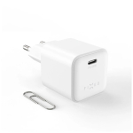 Fixed Mini GaN power adapter with USB-C output and PD support, 65W