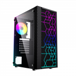 Gembird Fornax 2500 ARGB Gaming ATX computer case, Midi Tower, backlight,  Black