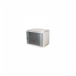 Q-LANTEC 19" 18U wall-mounted rack 600x450, glass door, grey