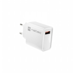 NATEC NETWORK CHARGER RIBERA USB-A 18W WHITE