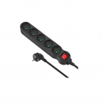 Maclean MCE185 power extension 5 m 5 AC outlet(s) Indoor Black
