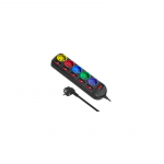 Maclean MCE204M power extension 1.5 m 5 AC outlet(s) Indoor Black, Multicolour