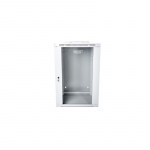 19" 15U wall-mounted network rack cabinet 600x600, glass door, grey, split design, assembled, 60kg