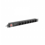 LANBERG POWER STRIP PDU RACK 19" (1U, 16A, 7X 230V PL, 2m)