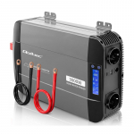 Qoltec Przetwornica napięcia Pure Sine Wave | 12V na 230V | 1500/3000W | LCD | USB | USB-C | Kompatybilna z LiFePO4 GEL AGM