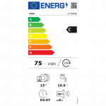 Dishwasher | CF 5C6F0B | Free standing | Width 59.7 cm | Number of place settings 15 | Number of programs 8 | Energy efficiency class C | Display | Black