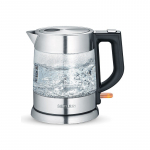 Severin WK 3468 electric kettle 1 L 2200 W Black, Stainless steel, Transparent