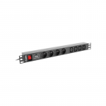 LANBERG PDU-04E04I-0200-IEC-BK PDU 1U 10A 8 sockets 4xE-4xIEC 2m Black