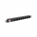 LANBERG POWER STRIP PDU RACK 19" (1U, 16A, 8X 230V PL, 2m)