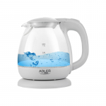 Adler | Kettle | AD 1283G | Standard | 1100 W | 1 L | Plastic/Glass | 360&deg; rotational base | Grey