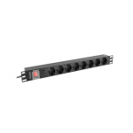 LANBERG POWER STRIP PDU RACK 19" (1U, 16A, 8X Shuko, 2m)