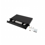 LANBERG 24XSC DUPLEX / 24XLC QUAD RACK 19" 1U FIBER OPTIC DISTRIBUTION FRAME BLACK + ACCESSORIES