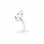 Manhattan Desktop Kiosk Stand (Anti theft) for Tablet and iPad, Universal, 360&deg; Rotation, Tilt +20&deg; to -110&deg;, White, Lockable, Countertop Holder for 7.9" to 11" Tablets, Extendable clamps: height 200 to 246mm/width 129 to 181mm, Lifetime warranty