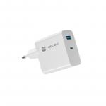 NATEC RIBERA GAN CHARGER 1x USB-A + 1x USB-C 65W WHITE